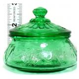 Green child size cameo lidded jar