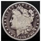 1896 Morgan silver dollar