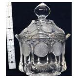 Fostoria clear coin glass sugar bowl w/ lid
