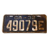 1932 Georgia license plate