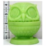 Fenton lime sherbet owl fairy lamp