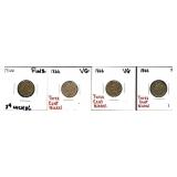Lot of 4 3 cent nickels