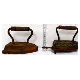 Lot of 2 cast iron smoothing irons