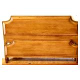 Vntg full size bed with wood rails