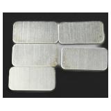 5 silver ingot pieces with COA