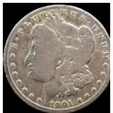 1901O Morgan silver dollar