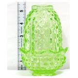 Green hobnail 2 piece fairy lamp