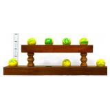 Lot of 7 John Deere marbles w/ wood stand