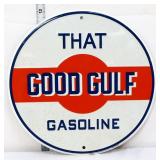 Round metal Good Gulf Gas sign