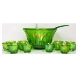 13 piece green carnival punch set