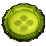 Fostoria 7.5in green coin glass ashtray