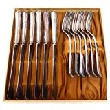 Lot of silverplate knives & forks in box