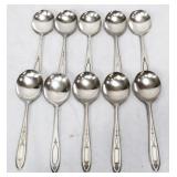 Lot of 10 silverplate soup spoons