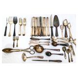 Estate lot of silverplate flatware