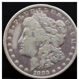 1883 Morgan silver dollar