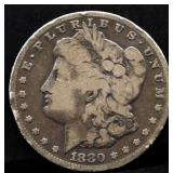 1880S Morgan silver dollar