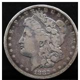 1882 Morgan silver dollar
