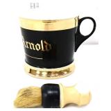 Vintage black shaving mug with brush see pics