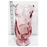 Fenton pink 8in ocean waves vase