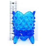 Vintage blue hobnail 3in toothpick vase