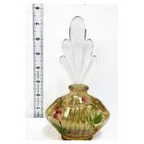 Fenton autumn gold perfume bottle, clear stopper