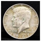 1967 Kennedy half dollar