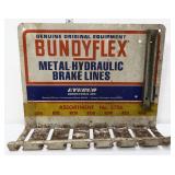 Vntg metal BundyFlex Brake Lines store adv hanger