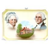 Vntg German Washington portrait dresser tray