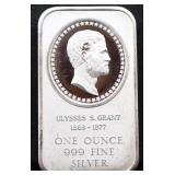 1oz Ulysses S Grant silver bar