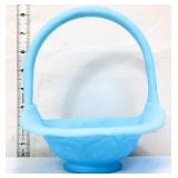 Fenton blue satin water lily basket