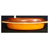 Vintage brown Pyrex 1 quary dish w/ lid