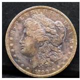 1890O Morgan silver dollar