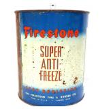 Vntg 1gal Firestone Super Anti-Freeze can, no top