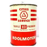 Vntg 1qt Cities Services KoolMotor can, no top