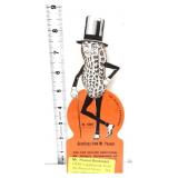 Vntg cardstock die cut Mr Peanut bookmark