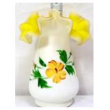 Vntg Kanawha white/yellow cased vase