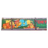 Vntg 12ft long, 39in tall dbl side trolley sign
