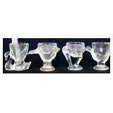 Lot of 4 clear glass animal egg cups
