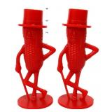 Pair vntg Mr Peanut red salt/pepper shakers