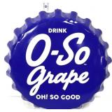 Metal 15.5in O So Grape  bottlecap sign