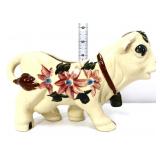 Vintage cow with flowers creamer