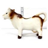 Vntg brown & white cow cream pitcher made in Japan