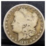 1901O Morgan silver dollar