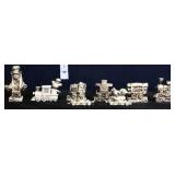 Lot of 8 miniature metal train cars