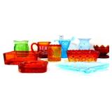 10 piece colored glassware estate lot