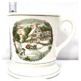 Vintage shaving mug with winter scene