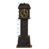Cast iron black grandfather clock coin bank