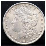 1885 Morgan silver dollar