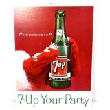 Vntg cardstock easleback 7Up Christmas adv