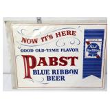 Vntg cardstock Pabst Blue Ribbon Beer sign
